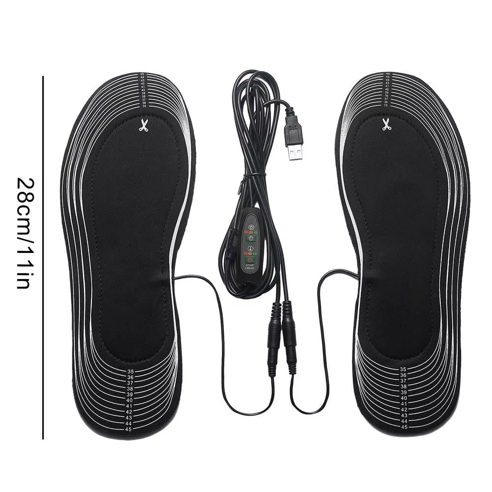 USB Heated Shoe Insoles Feet Warm Sock Pad Mat Electrically Heating Insoles Washable Winter Warm Thermal Insoles Unisex