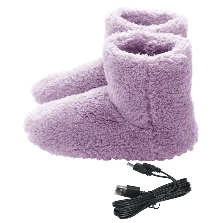 Women Men Electric Heating Shoes Washable USB Heated Shoes Couples Home Shoes for Winter