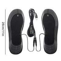 USB Heated Shoe Insoles Feet Warm Sock Pad Mat Electrically Heating Insoles Washable Winter Warm Thermal Insoles Unisex