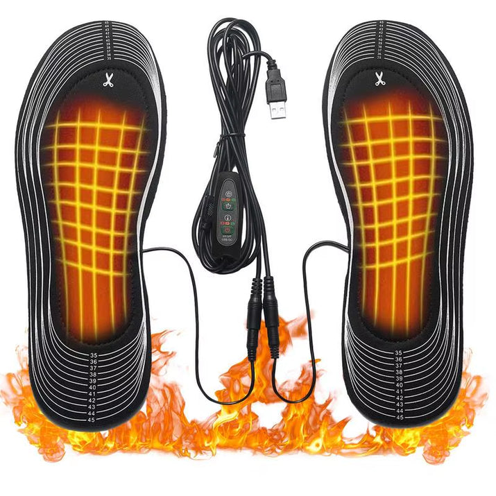 USB Heated Shoe Insoles Feet Warm Sock Pad Mat Electrically Heating Insoles Washable Winter Warm Thermal Insoles Unisex