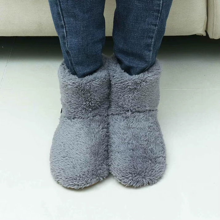 Women Men Electric Heating Shoes Washable USB Heated Shoes Couples Home Shoes for Winter
