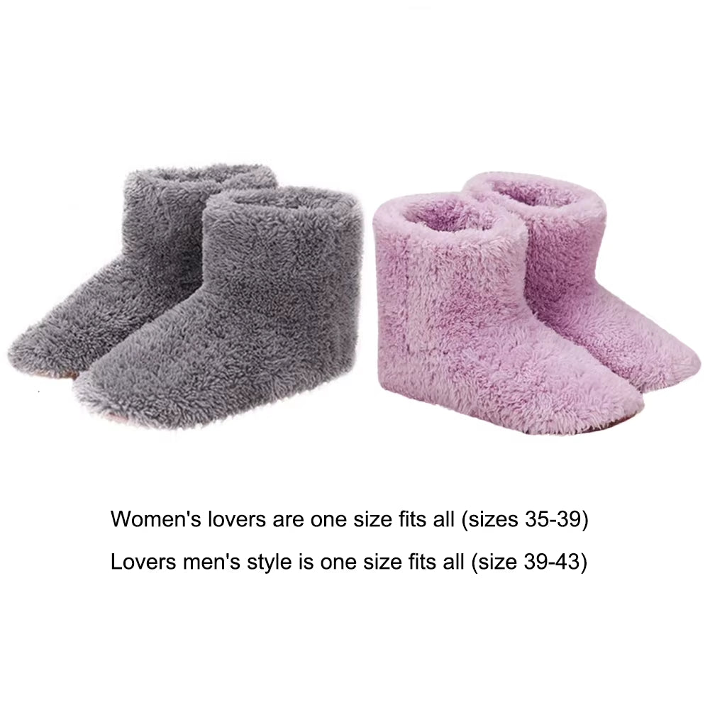 Women Men Electric Heating Shoes Washable USB Heated Shoes Couples Home Shoes for Winter
